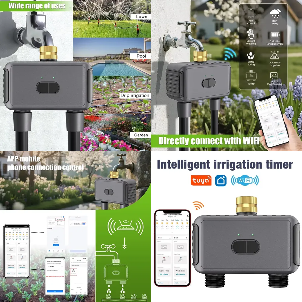WAP01 WiFi APP Control Dual Ho - Smart Garden Watering 评论和价格
